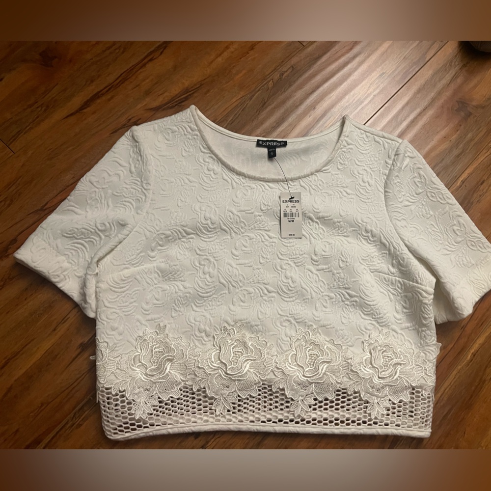 Express Ivory Textured Top